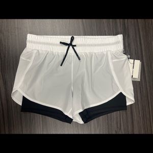 White Black Running Short